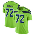 S.Seahawks #72 Abraham Lucas Player Green Limited Color Rush Home Game Odoa Stitched Jerseys