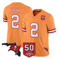 TB.Buccaneers #2 Emeka Egbuka Player Orange 50th Season Vapor Limited Home Game Odoa Stitched Jerseys