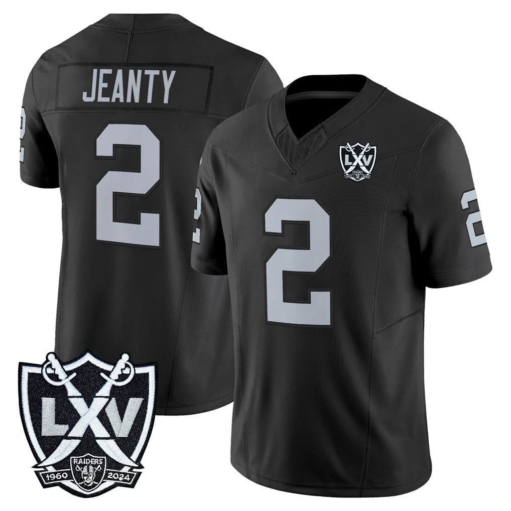 LV.Raiders #2 Ashton Jeanty Player Black 2026 Vapor Limited Home Game Odoa Stitched Jerseys