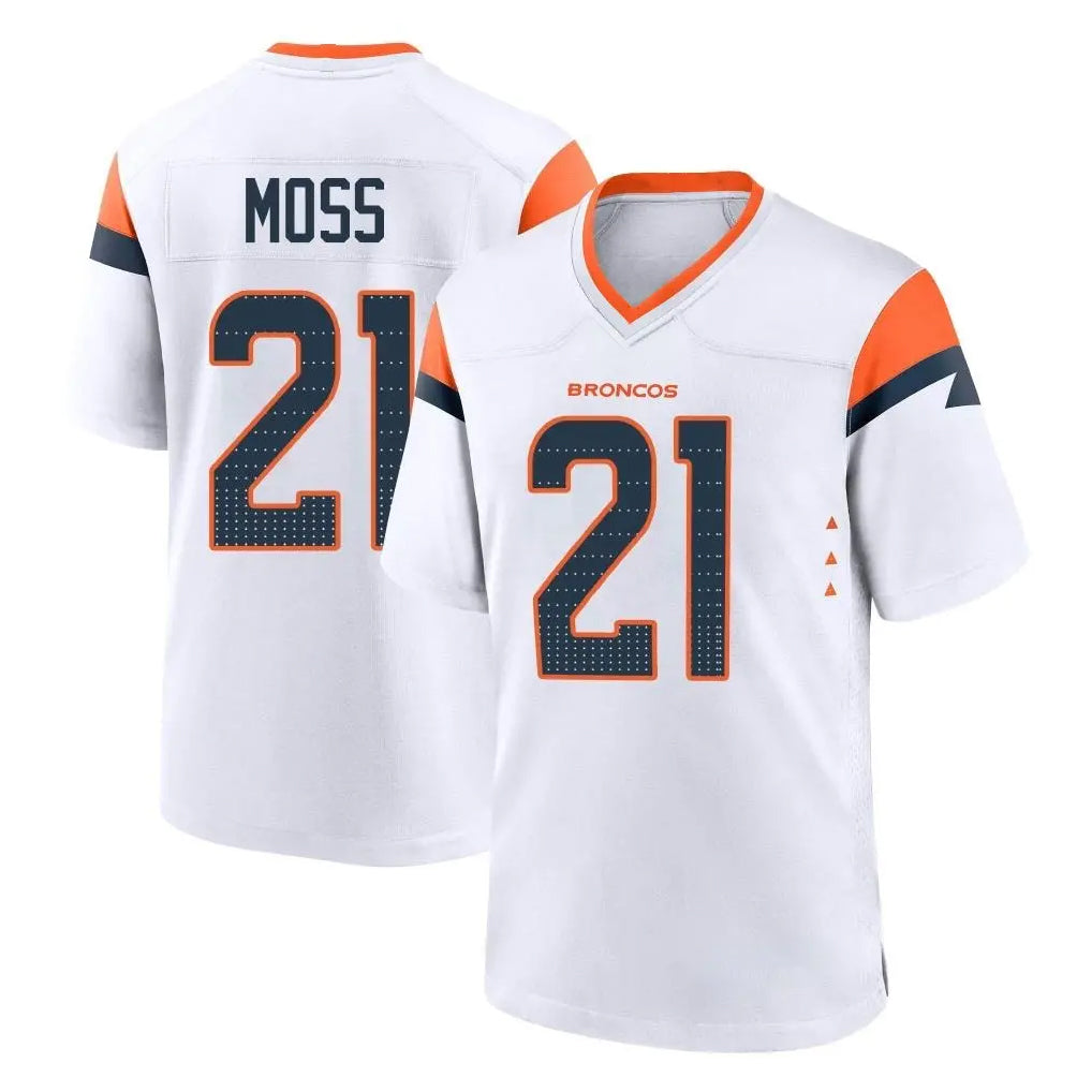 D.Broncos #21 Riley Moss Player White Home Game Odoa Stitched Jerseys