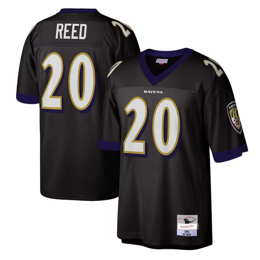 B.Ravens #20 Ed Reed Player Black Mitchell & Ness Legacy Replica Odoa Stitched Jerseys