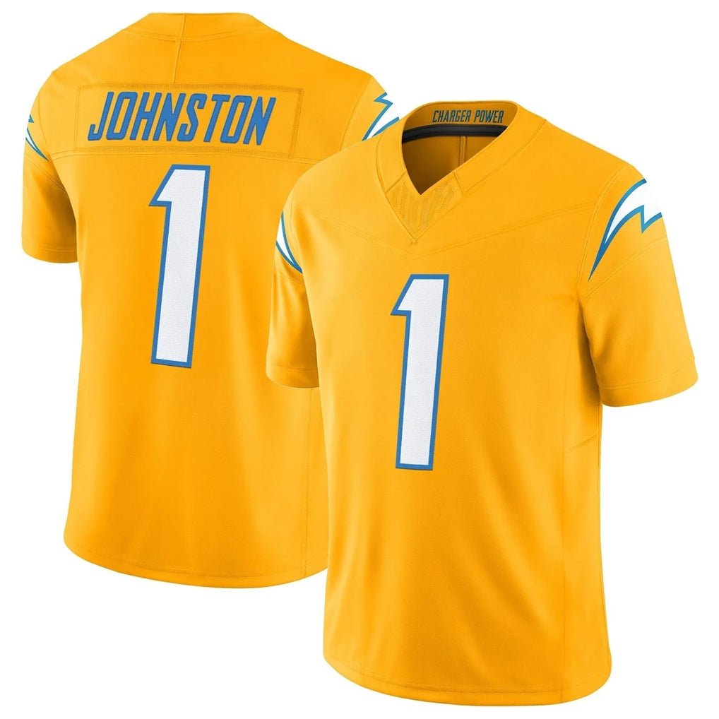 LA.Chargers #1 Quentin Johnston Player Gold Limited Vapor F.U.S.E. Home Game Odoa Stitched Jerseys