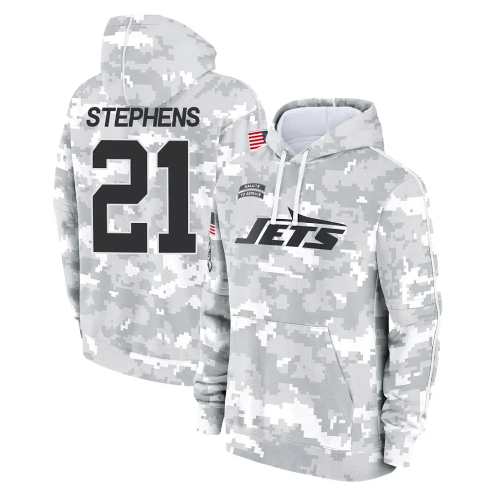 NY.Jets #21 Brandon Stephens Player Arctic Camo Salute to Service Pullover Hoodies Limited Game Odoa Stitched Jerseys