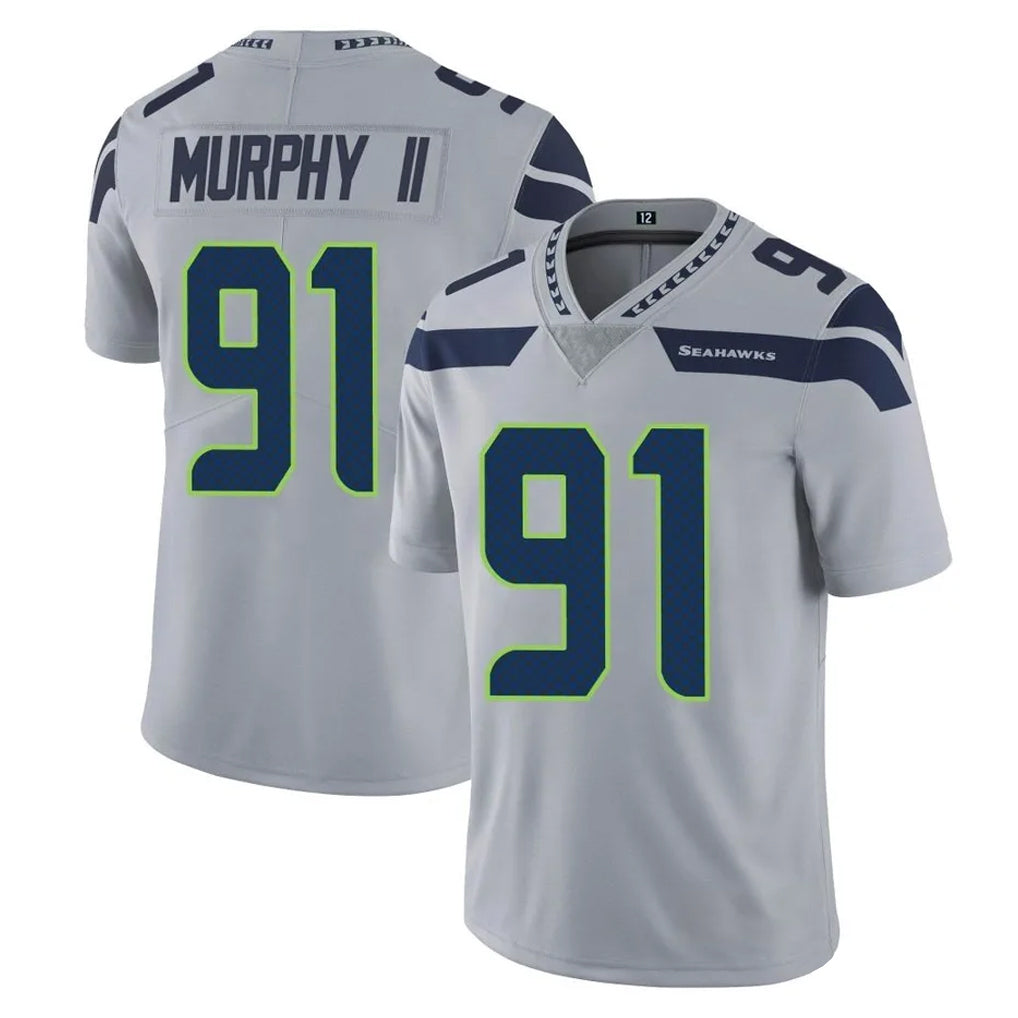 S.Seahawks #91 Byron Murphy II Player Gray Limited Vapor Untouchable Home Game Odoa Stitched Jerseys