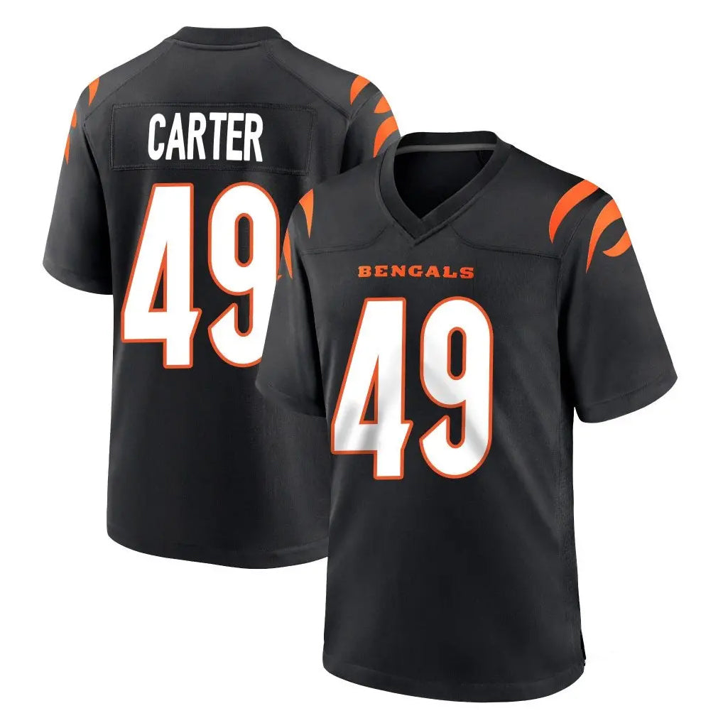 C.Bengals #49 Barrett Carter Player Black Home Game Odoa Stitched Jerseys