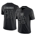 NY.Giants #49 Tremaine Edmunds Player Black Limited Reflective Home Game Odoa Stitched Jerseys