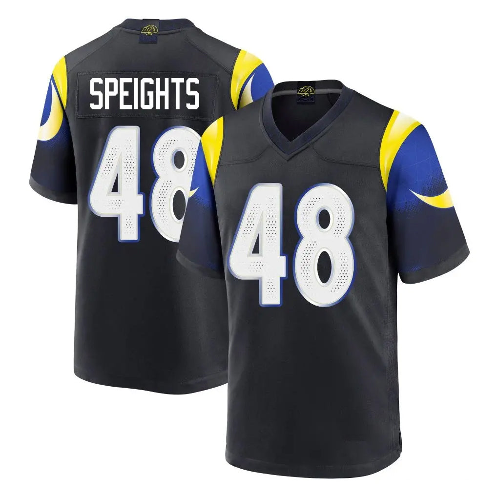 LA.Rams #48 Omar Speights Player Black Midnight Rivalries Collection Home Game Odoa Stitched Jerseys