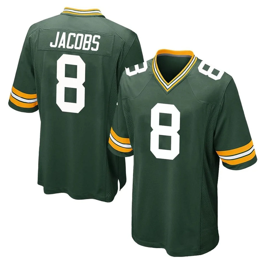 GB.Packers #8 Josh Jacobs Player Green Home Game Odoa Stitched Jerseys