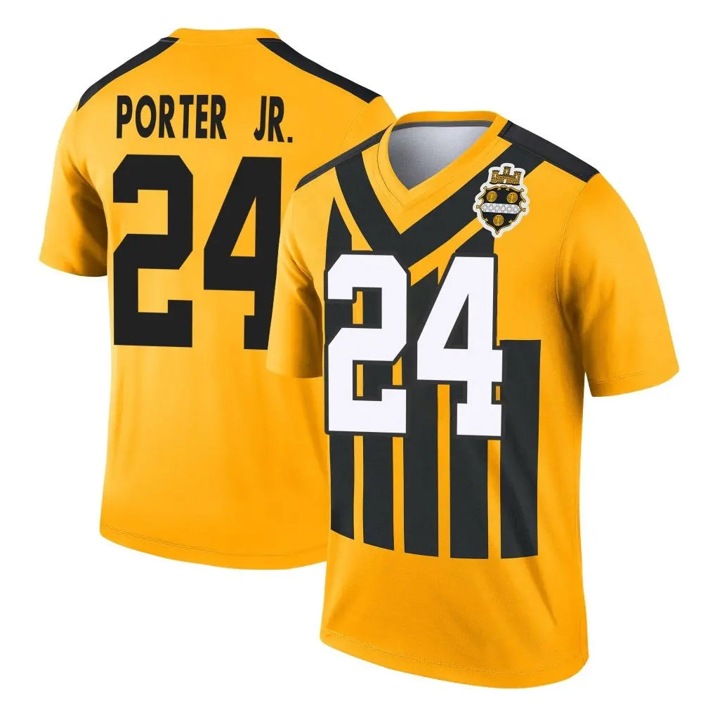 P.Steelers #24 Joey Porter Jr. Player Gold Legend Limited 1933 Throwback Performance Home Game Odoa Stitched Jerseys