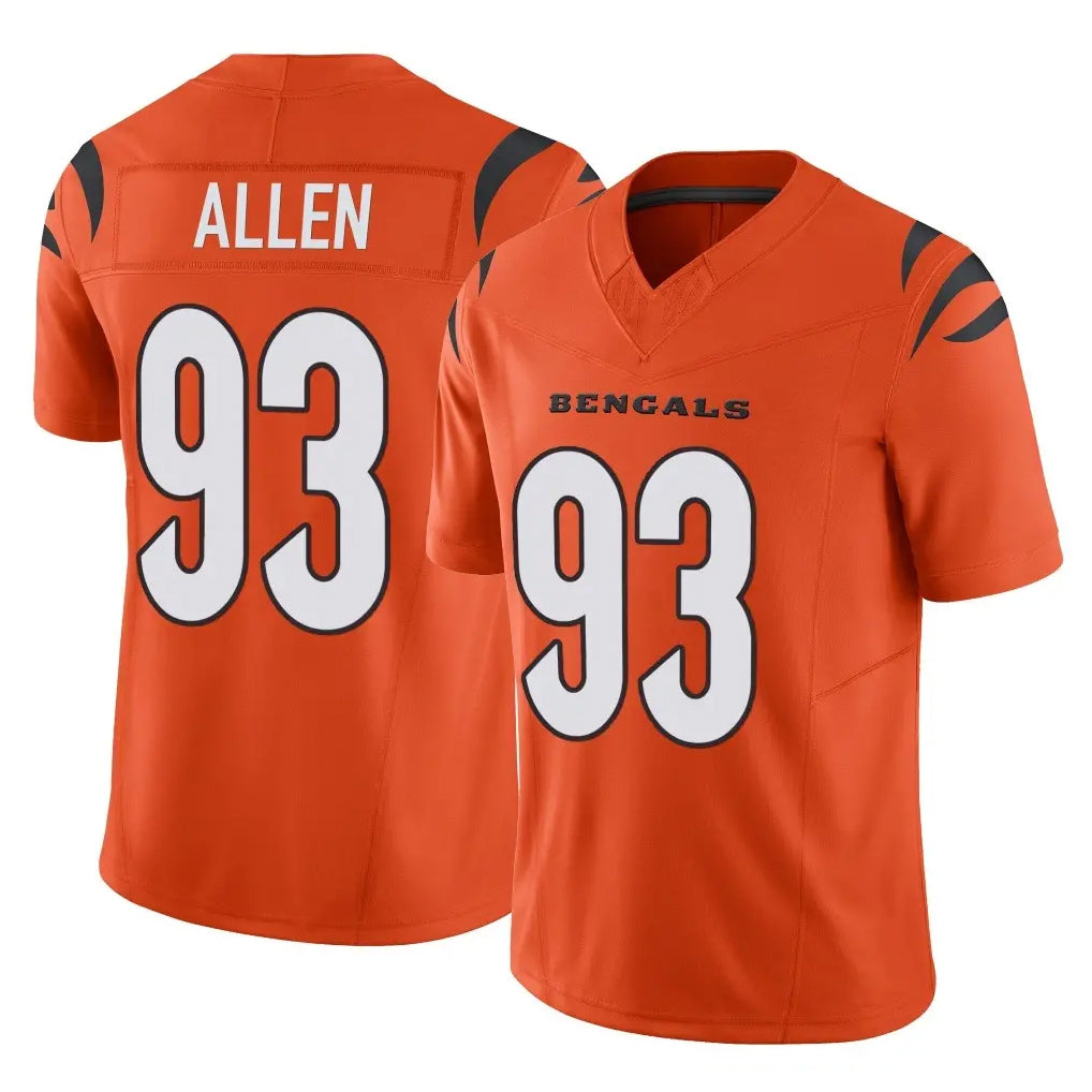 C.Bengals #93 Jonathan Allen Player Orange Vapor F.U.S.E. Limited Home Game Odoa Stitched Jerseys