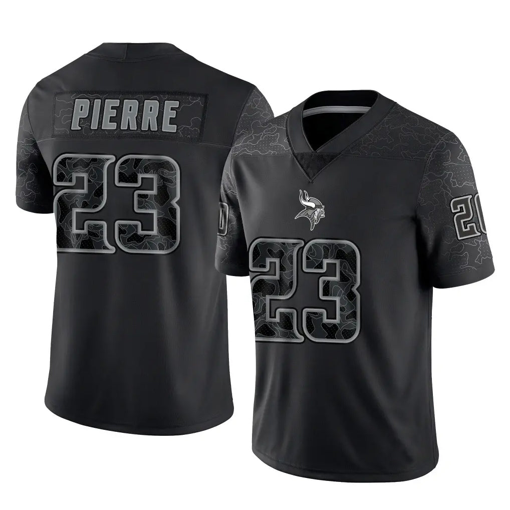 M.Vikings #23 James Pierre Player Black Reflective LImited Home Game Odoa Stitched Jerseys