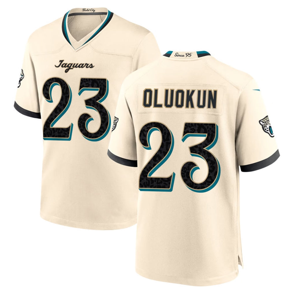 J.Jaguars #23 Foyesade Oluokun Player Natural 2026 Rivalries Collection Game Odoa Stitched Jerseys