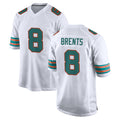 M.Dolphins #8 JuJu Brents Player White Limited Home Game Odoa Stitched Jerseys