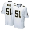 NO.Saints #51 Cesar Ruiz Player White Home Game Odoa Stitched Jerseys