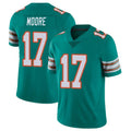 M.Dolphins #17 Trey Moore Player Aqua Limited Alternate Vapor Untouchable Home Game Odoa Stitched Jerseys