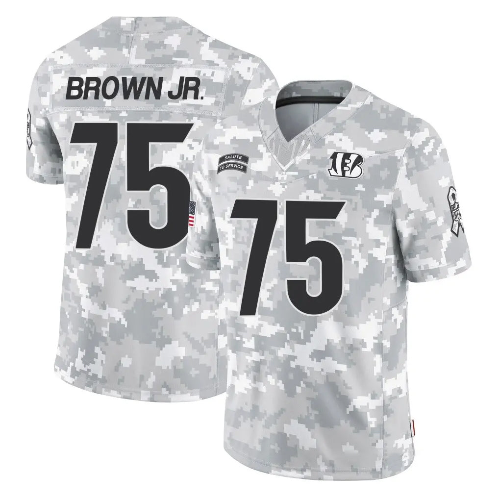 C.Bengals #75 Orlando Brown Jr. Player Arctic Camo Salute to Service Limited Odoa Stitched Jerseys