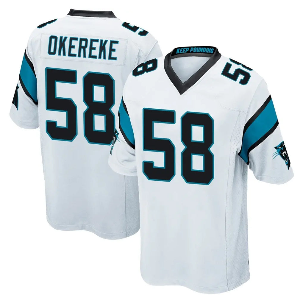 C.Panthers #58 Bobby Okereke Player White Game Odoa Stitched Jerseys