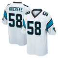 C.Panthers #58 Bobby Okereke Player White Game Odoa Stitched Jerseys