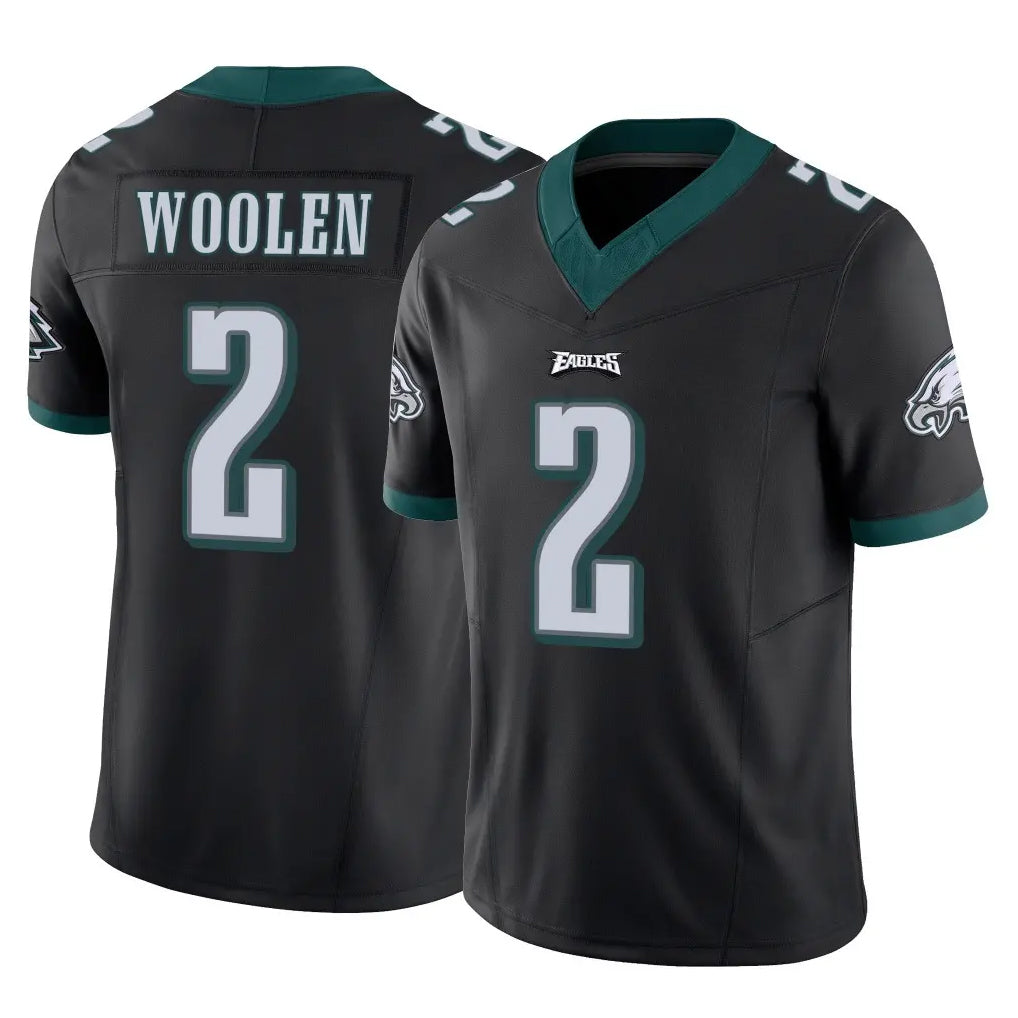 P.Eagles #2 Riq Woolen Player Black Limited Vapor F.U.S.E. Home Game Odoa Stitched Jerseys
