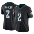 P.Eagles #2 Riq Woolen Player Black Limited Vapor F.U.S.E. Home Game Odoa Stitched Jerseys