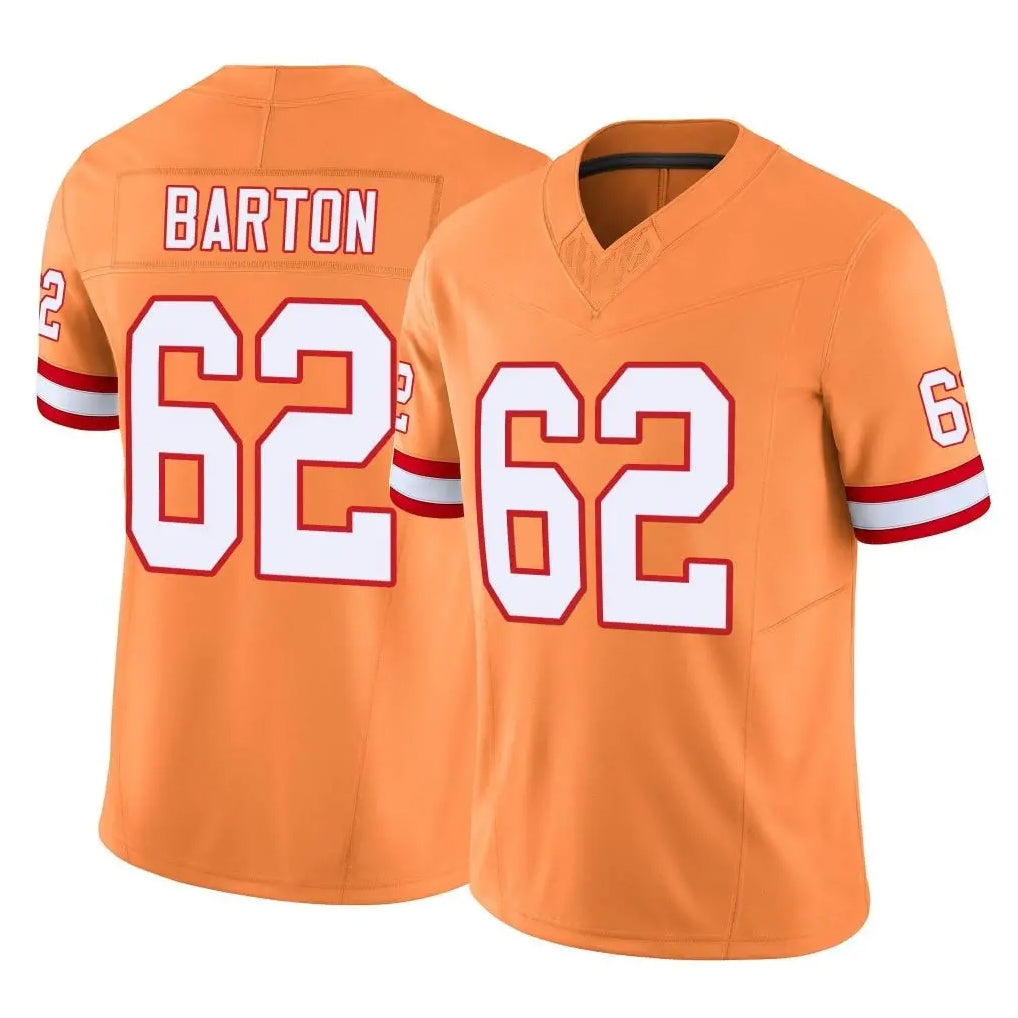 TB.Buccaneers #62 Graham Barton Player Orange Limited Vapor F.U.S.E. Home Game Odoa Stitched Jerseys