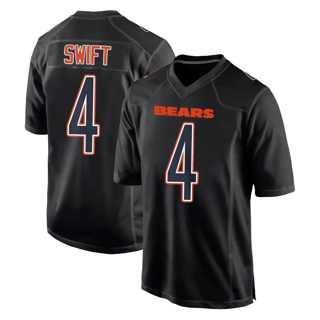 C.Bears #4 D'Andre Swift Player Carbon Black Fashion Game Odoa Stitched Jerseys