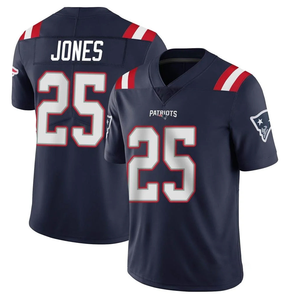 NE.Patriots #25 Marcus Jones Player Navy Vapor Untouchable Home Game Odoa Stitched Jerseys