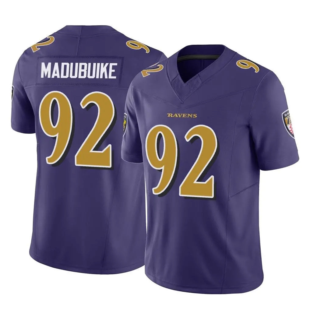 B.Ravens #92 Nnamdi Madubuike Player Purple Vapor F.U.S.E. Limited Odoa Stitched Jerseys