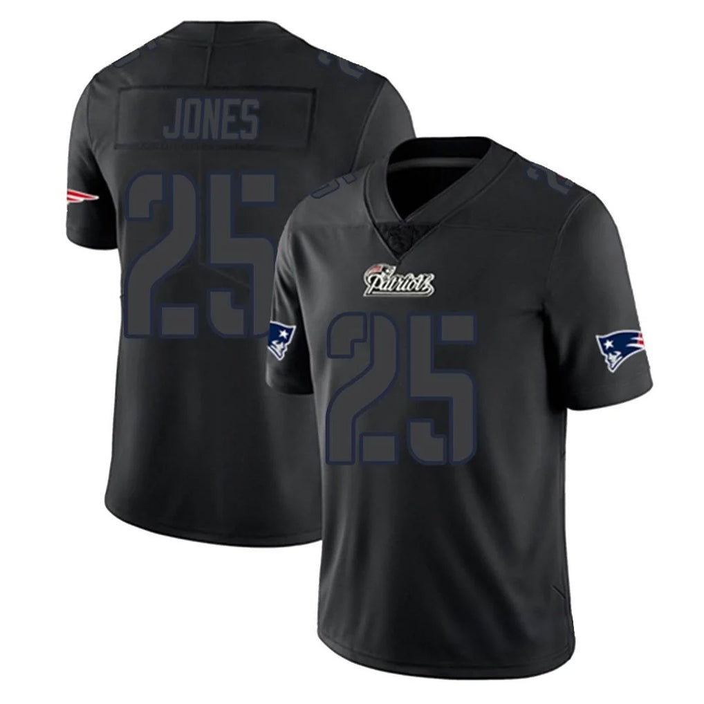 NE.Patriots #25 Marcus Jones Player Black Impact LImited Home Game Odoa Stitched Jerseys