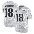 NE.Patriots #18 Kyle Williams Player Arctic Camo Salute To Service Limited Game Odoa Stitched Jerseys