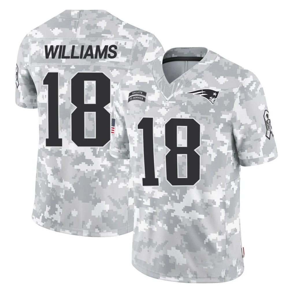 NE.Patriots #18 Kyle Williams Player Arctic Camo Salute To Service Limited Game Odoa Stitched Jerseys
