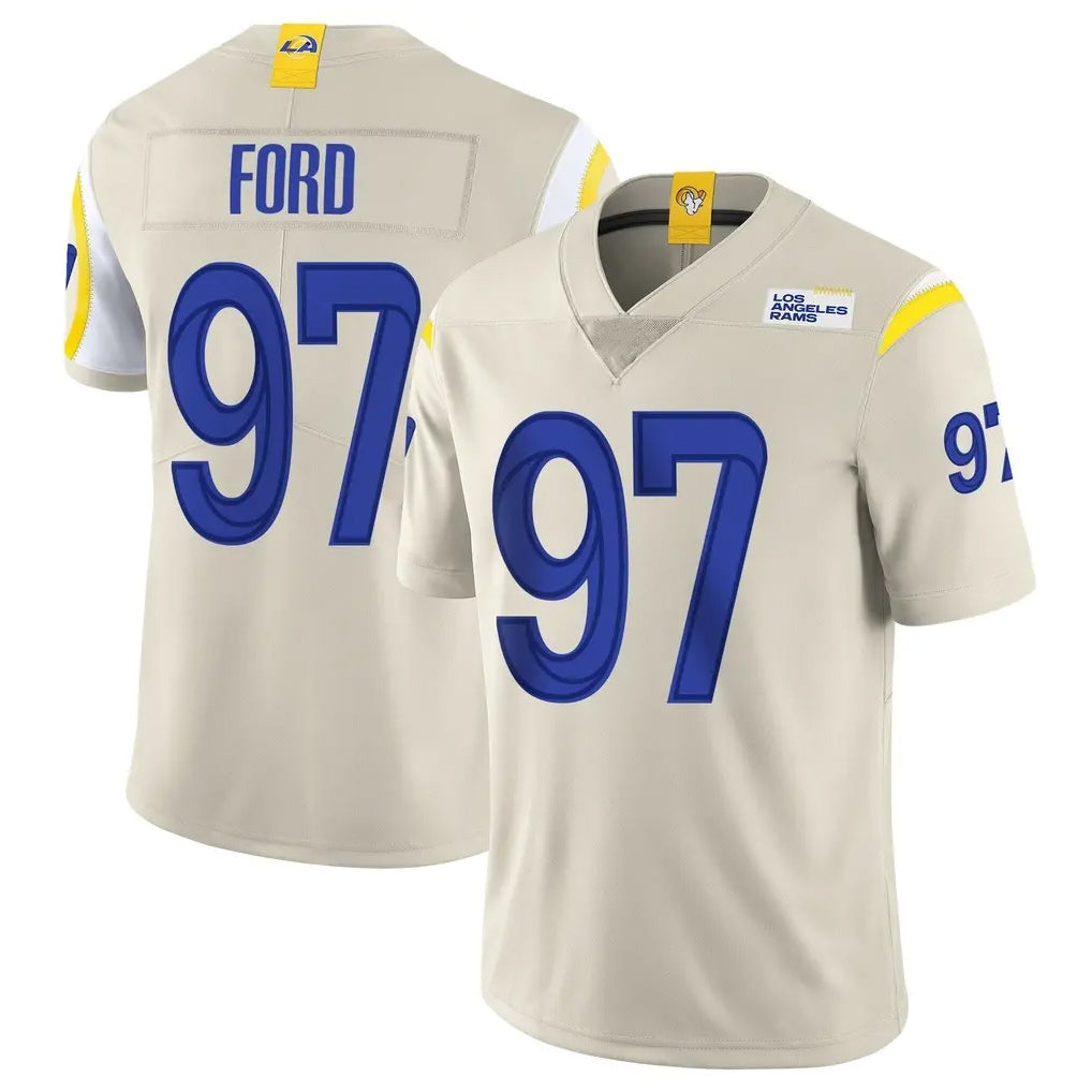 LA.Rams #97 Poona Ford Player Bone Limited Vapor Home Game Odoa Stitched Jerseys