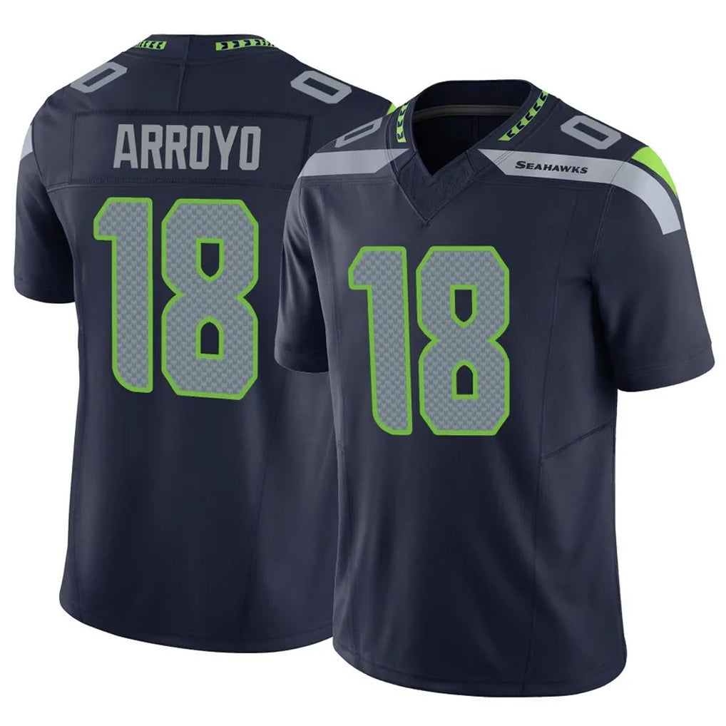 S.Seahawks #18 Elijah Arroyo Player Navy Limited Vapor F.U.S.E. Home Game Odoa Stitched Jerseys