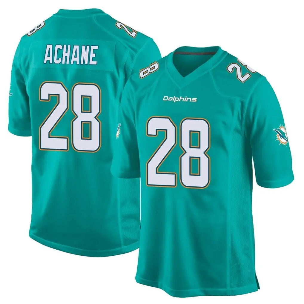 M.Dolphins #28 De'Von Achane Player Aqua Team Color Home Game Odoa Stitched Jerseys