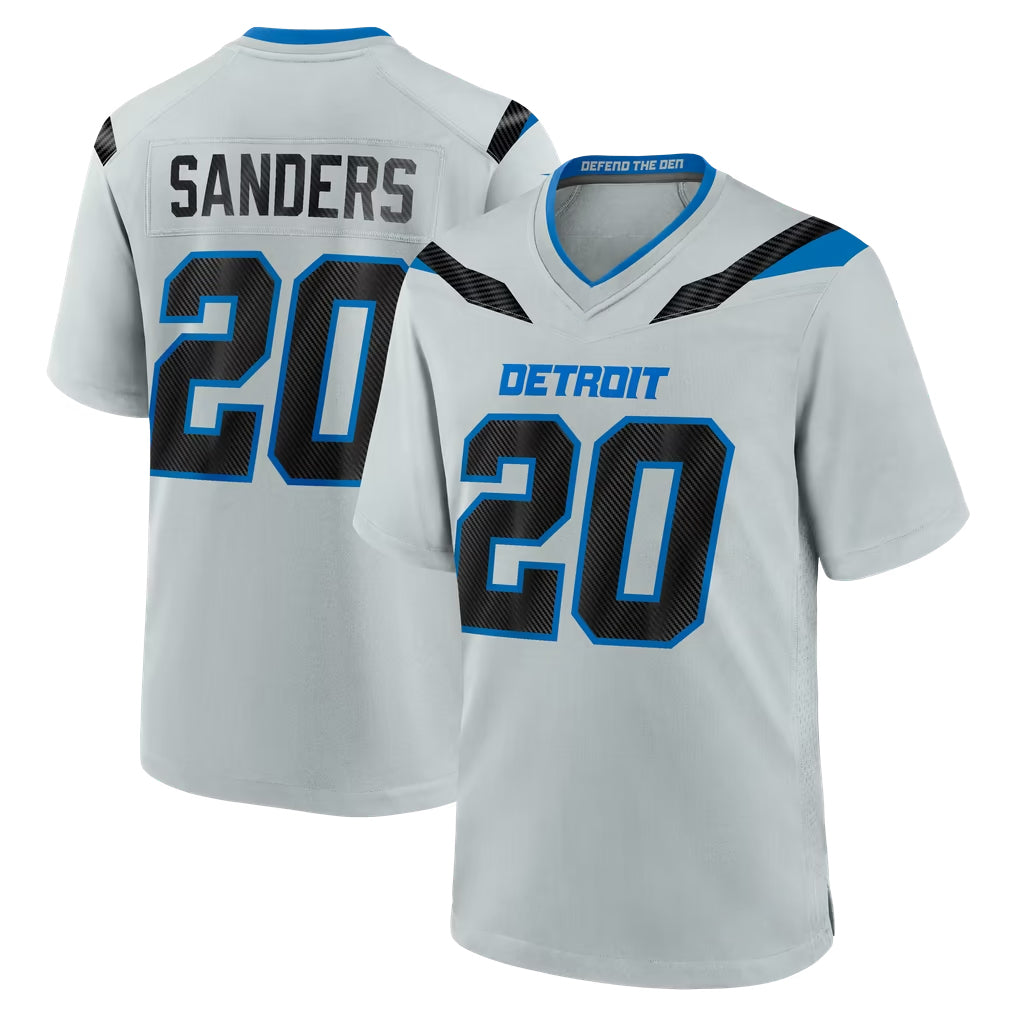 D.Lions #20 Barry Sanders Player Silver 2026 Rivalries Collection Home Game Odoa Stitched Jerseys