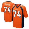 D.Broncos #74 Ben Powers Player Orange Color Home Game Odoa Stitched Jerseys