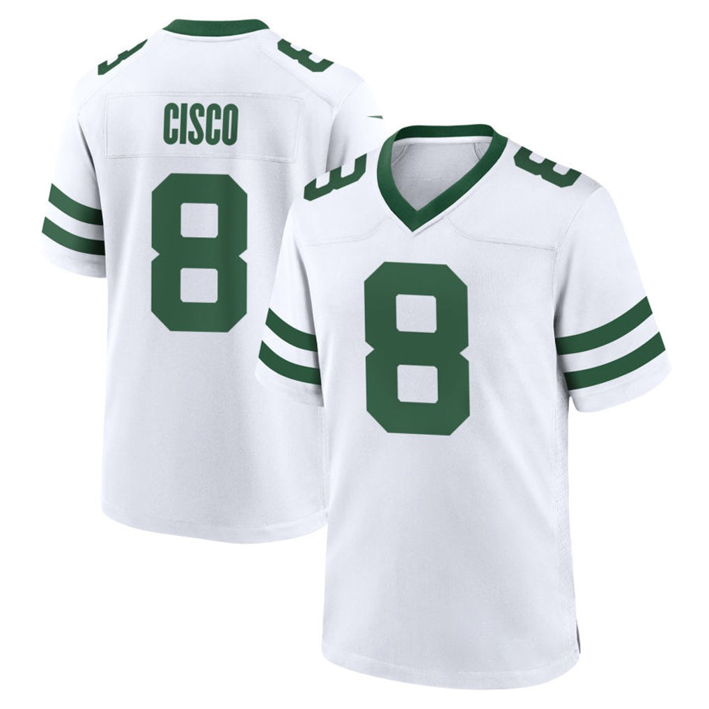 NY.Jets #8 Andre Cisco Player White Legacy Home Game Odoa Stitched Jerseys