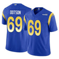 LA.Rams #69 Kevin Dotson Player Royal Limited Vapor F.U.S.E. Home Game Odoa Stitched Jerseys
