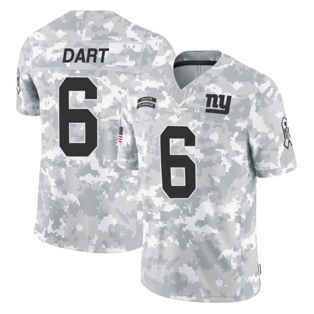 NY.Giants #6 Jaxson Dart Player Arctic Camo Salute To Service Limited Game Odoa Stitched Jerseys