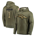 D.Broncos #1 Evan Engram Player Olive Salute to Service Pullover Hoodies Home Game Odoa Stitched Jerseys