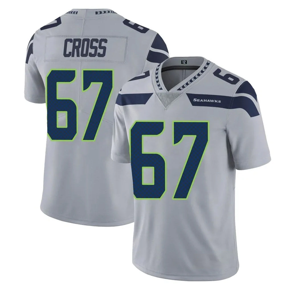 S.Seahawks #67 Charles Cross Player Gray Limited Vapor Untouchable Home Game Odoa Stitched Jerseys