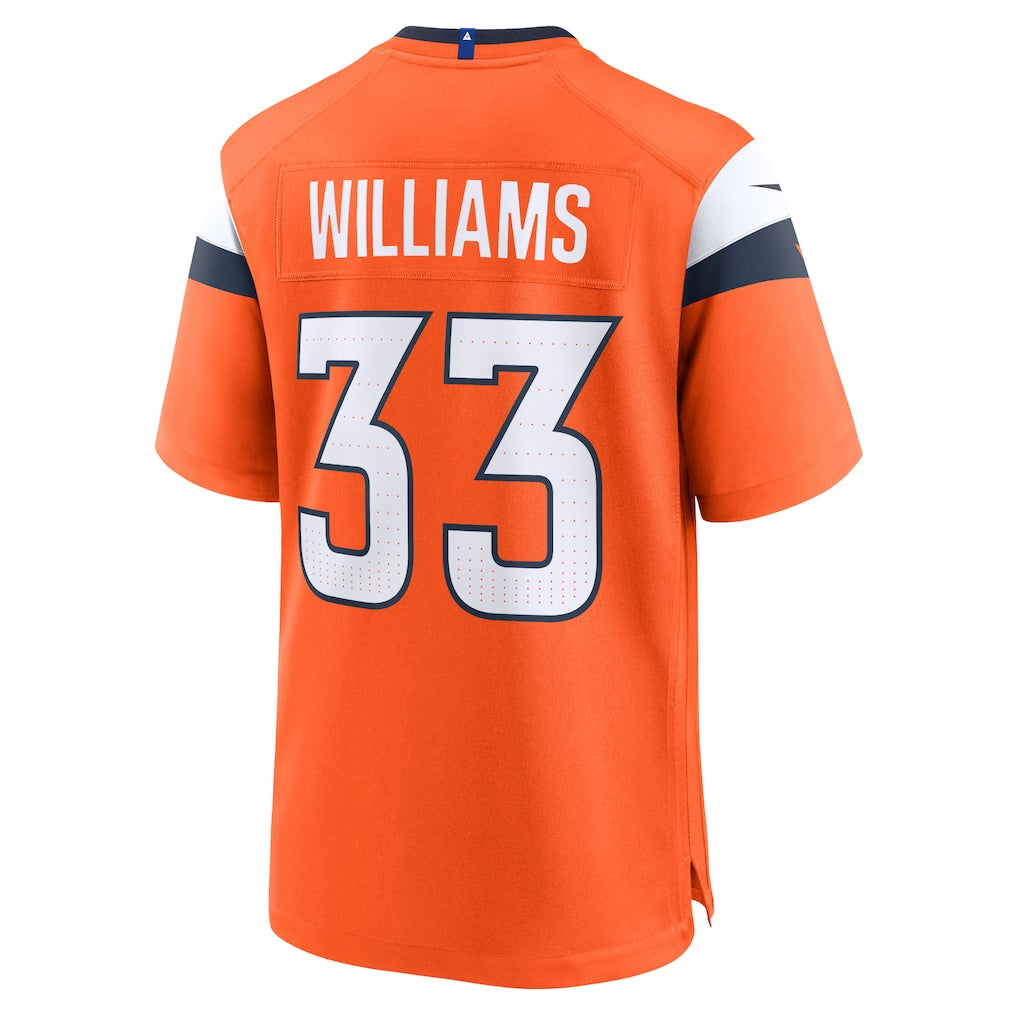Odoa D.Broncos #33 Javonte Williams Orange Mile High Collection Game Jersey