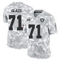 LV.Raiders #71 DJ Glaze Player Arctic Camo Salute To Service Limited Game Odoa Stitched Jerseys