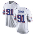 B.Bills #91 Ed Oliver Player White Alternate Game Odoa Stitched Jerseys