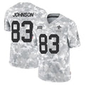NO.Saints #83 Juwan Johnson Player Arctic Camo Salute To Service Limited Game Odoa Stitched Jerseys