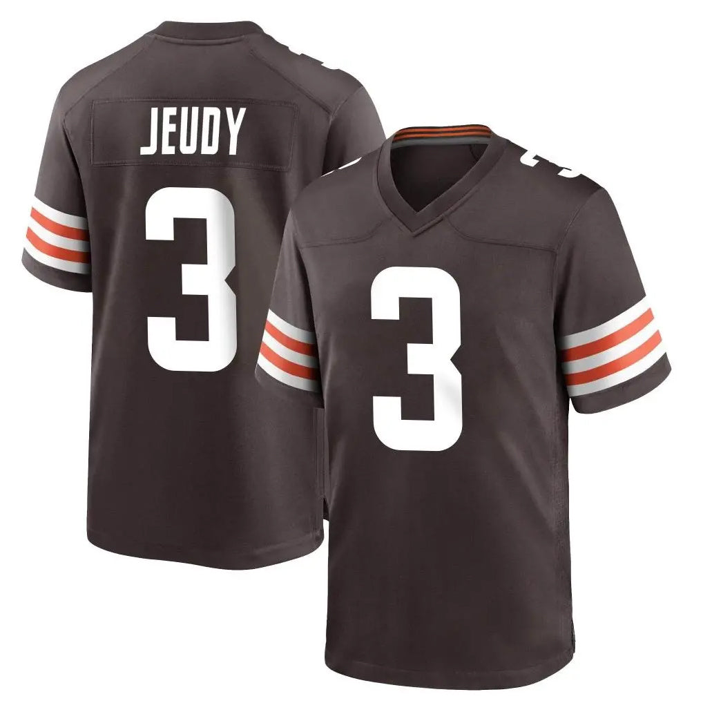 C.Browns #3 Jerry Jeudy Player Brown Home Game Odoa Stitched Jerseys