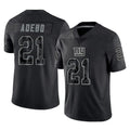 NY.Giants #21 Paulson Adebo Player Black Limited Reflective Home Game Odoa Stitched Jerseys