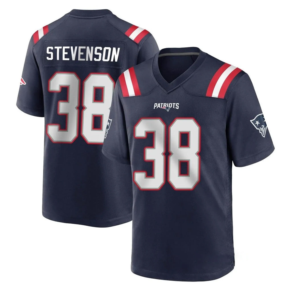 NE.Patriots #38 Rhamondre Stevenson Player Navy Home Game Odoa Stitched Jerseys