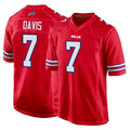 B.Bills #7 Ray Davis Player Red Home Game Odoa Stitched Jerseys