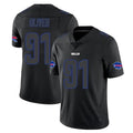B.Bills #91 Ed Oliver Player Black Impact Limited Home Game Odoa Stitched Jerseys